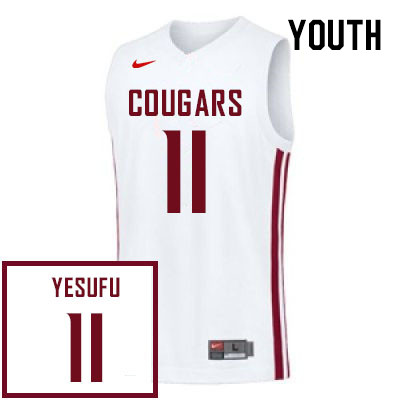 Youth #11 Joseph Yesufu Washington State Cougars College Basketball Jerseys Stitched Sale-White - Click Image to Close